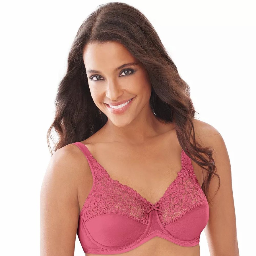 Clothing * | Lilyette By Bali Comfort Lace Full-Figure Minimizer Bra 428