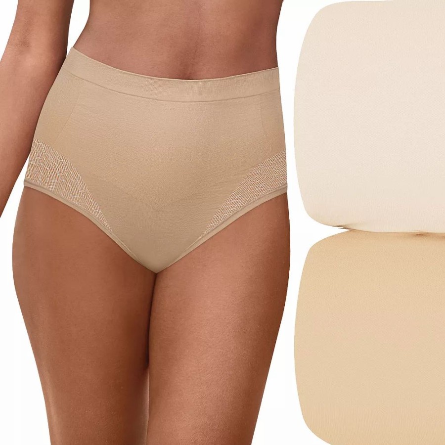 Clothing * | Women'S Bali Comfort Revolution 2-Pack Firm Control Brief Panty Set Df0048