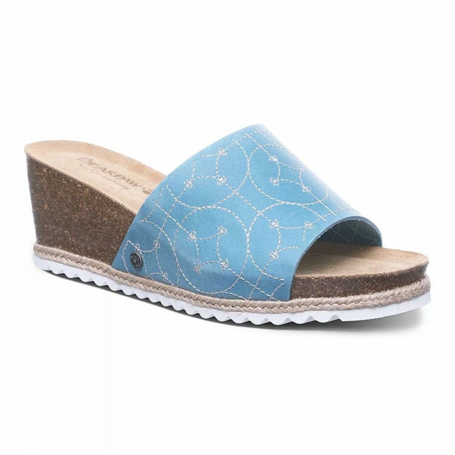 Sandals * | Bearpaw Evian Women'S Wedge Slide Sandals Blue