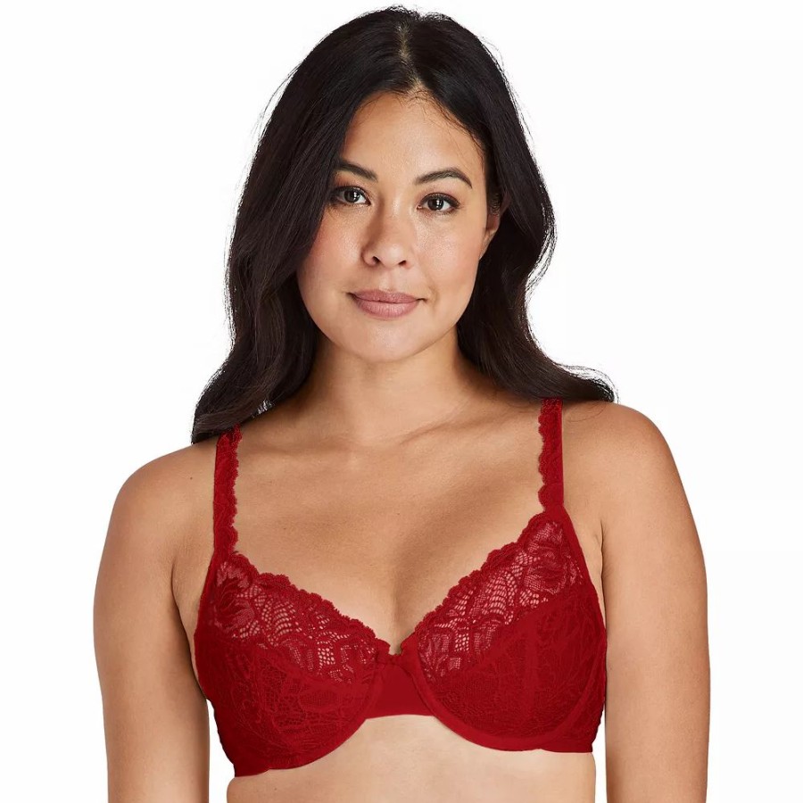 Clothing * | Womens Bali Lace Desire Unlined Full Figure Underwire Bra 6543